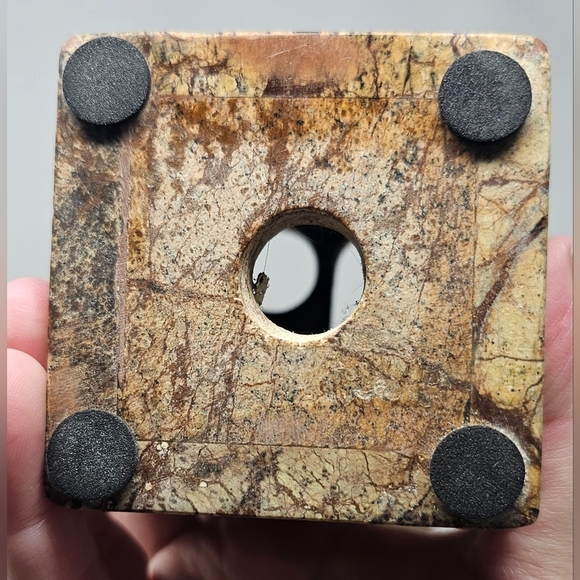 Genuine Marble Bathroom Vanity Brown Tan 2 Toothbrush/Toothpaste Holder - Picture 7 of 14